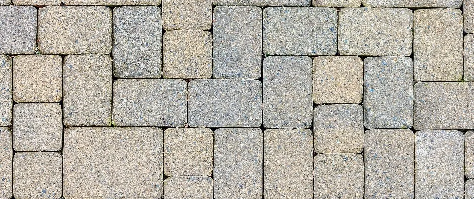Interlocking installation of pavers in Olathe, KS.